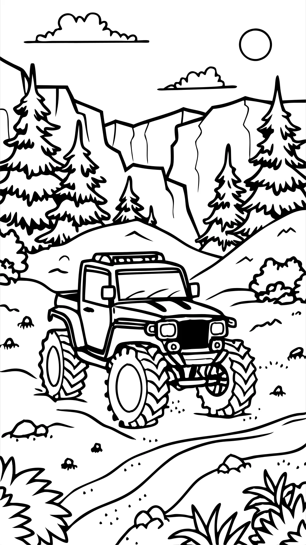 four wheeling coloring pages